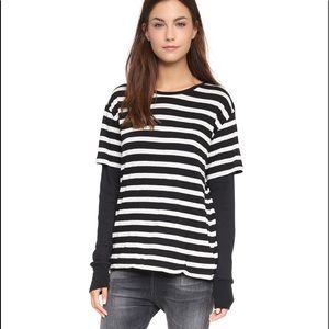 R13 Double Layered Thermal Long Sleeve Tee - Sz S